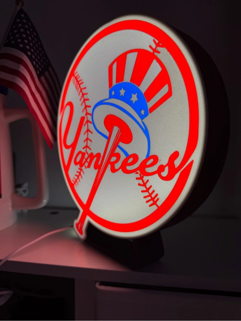 Yankees LED Team Light - Red and Blue Decorative Sign